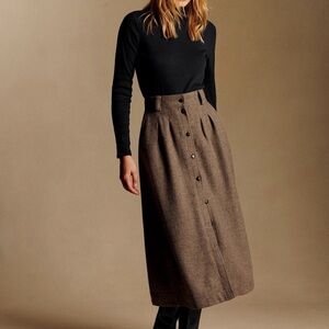 Sezane Clarine Skirt, Taupe, New With Tags